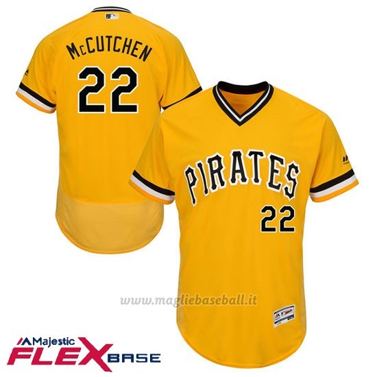 Maglia Baseball Uomo Pittsburgh Pirates Andrew Mccutchen Majestic Autentico Collezione Or Flex Base Giocatore